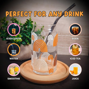 Boho Rainbow Glass Tumbler Drinkware