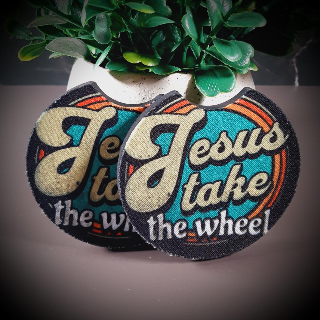 Jesus Take the Wheel Car Coasters Car Coasters