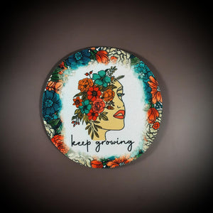 Floral Keep Growing Motivational Cup Coasters Cup Coasters