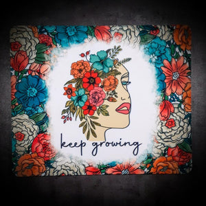 Floral Keep Growing Motivational Mouse Pad Mouse Pad