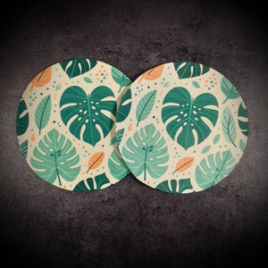 Tropical Monstera Leaf Cup Coasters Cup Coasters