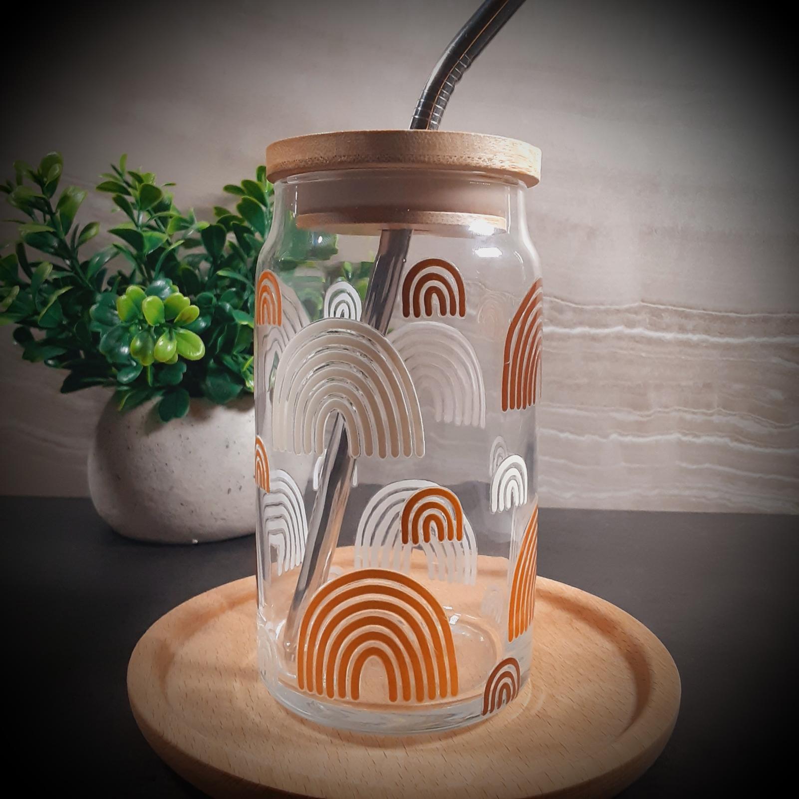 Boho Rainbow Glass Tumbler Drinkware