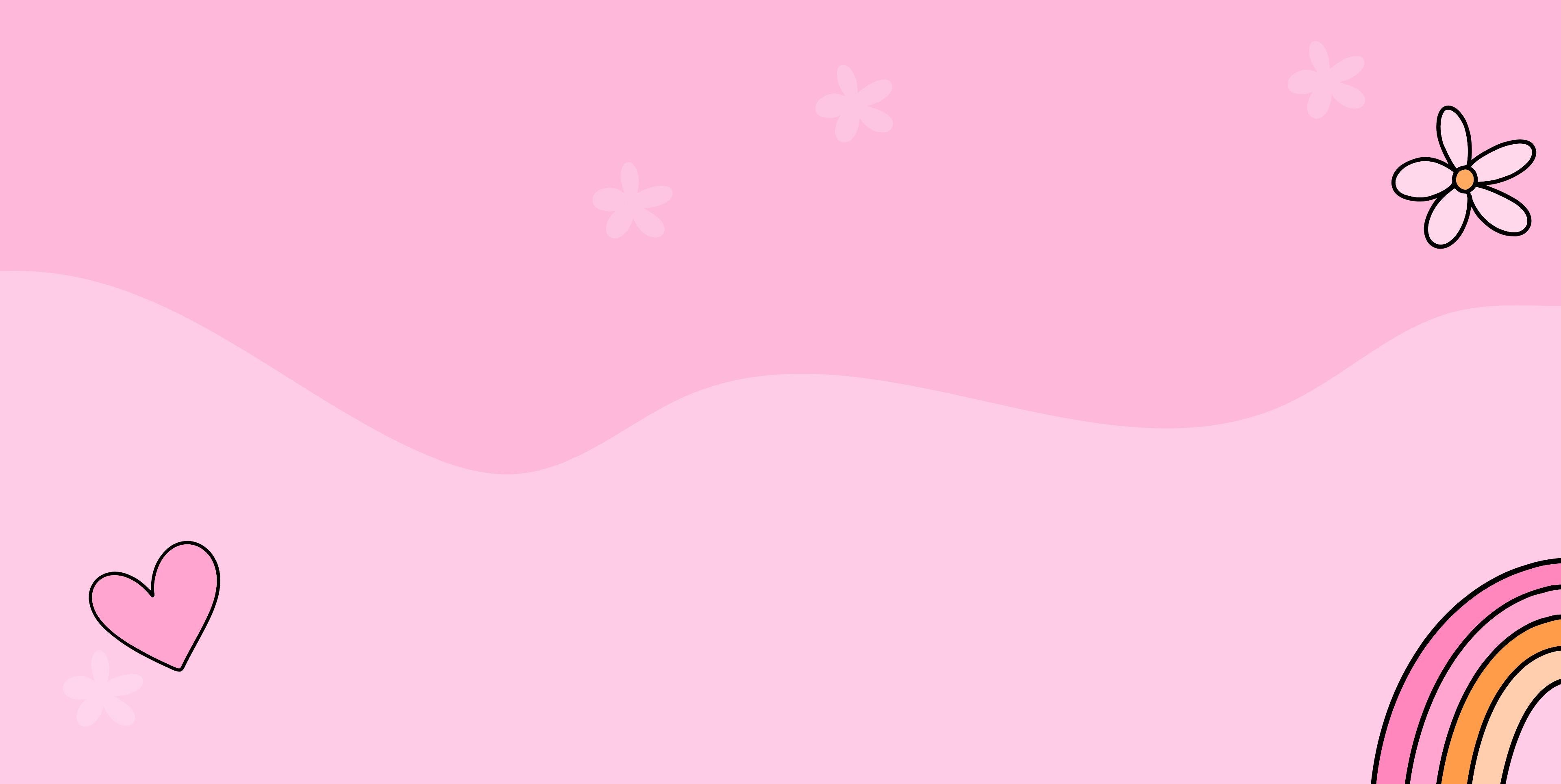 Website banner with a light pink background, wavy lines, and faint floral patterns.